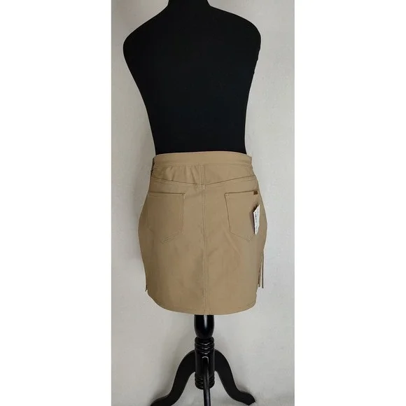 Rock & Roll Fringe Mini Skirt Tan Size 32 - Picture 4 of 11